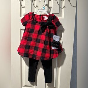 Nwt Tommy Bahama Baby Girl- 12 Months Buffalo Check Set